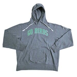 Philaddlphia Eagles Go Birds Hoodie Size Large Gray Green Retro Vintage Sweater